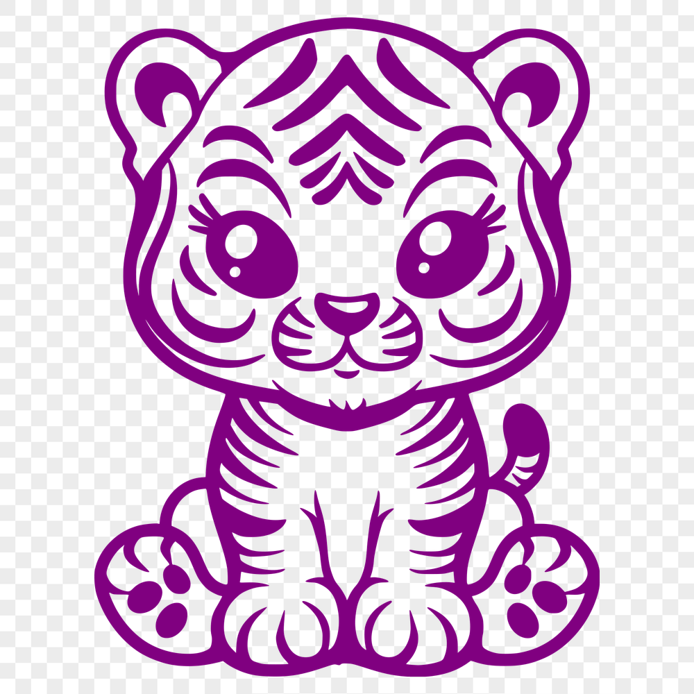 Sitting Tiger Printable Image