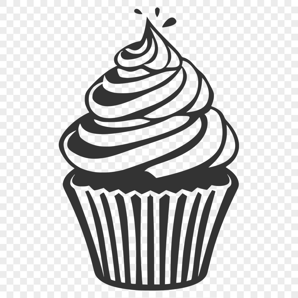 Cupcake In SVG, PNG, PDF And DXF Formats