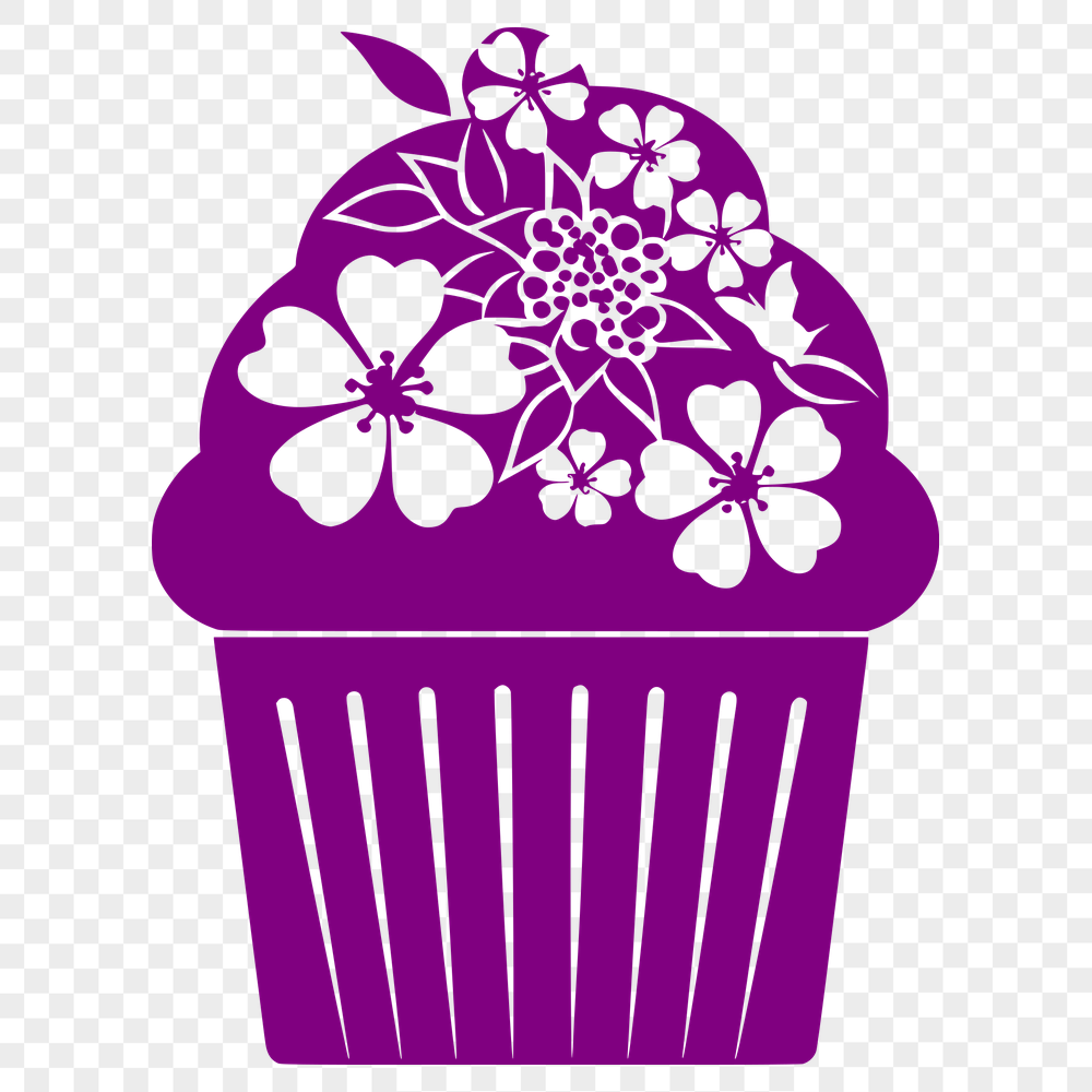 Beautiful Cupcake SVG, PNG, PDF And DXF Files