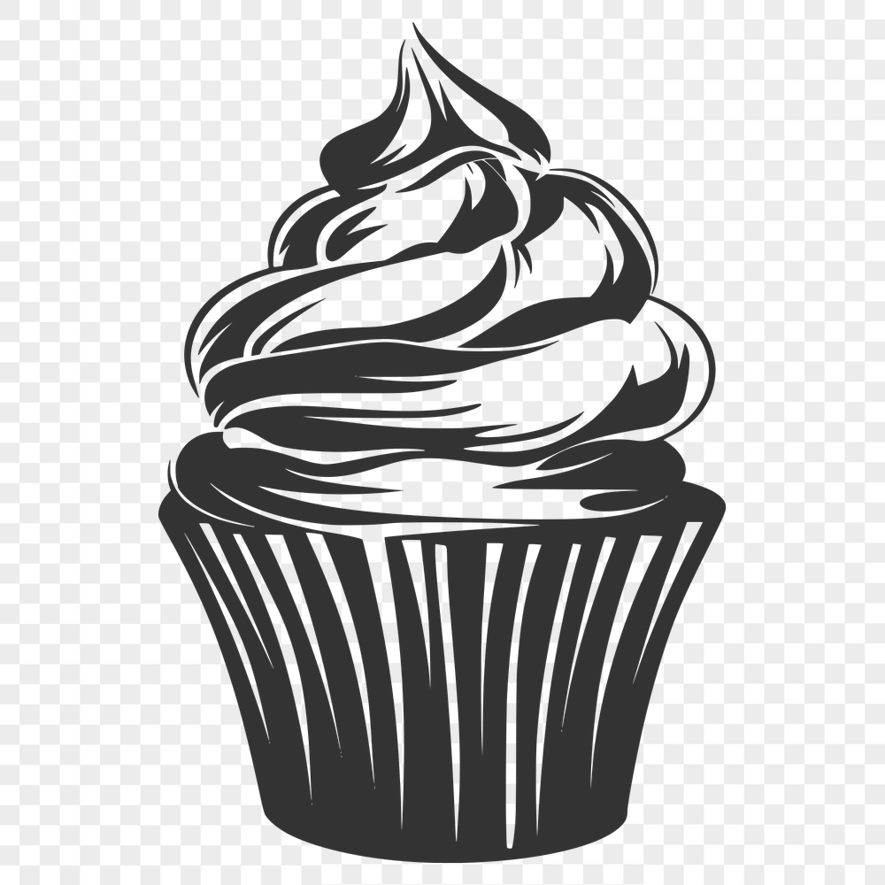 Unique Cupcake Vector Illustration