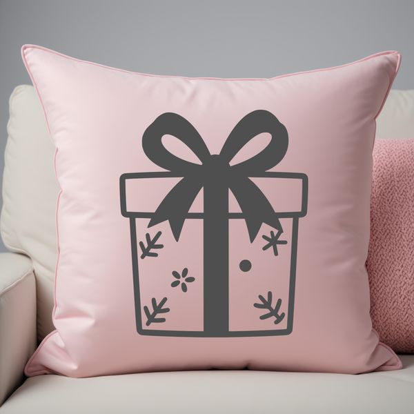 A wrapped gift box with a decorative bow on top.