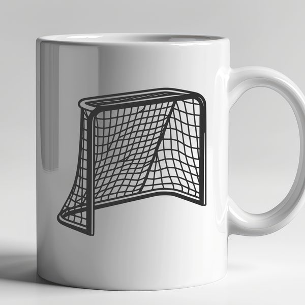 Hockey Rink Outline SVG Design An SVG design featuring the outline of a hockey rink with goalmouth details.