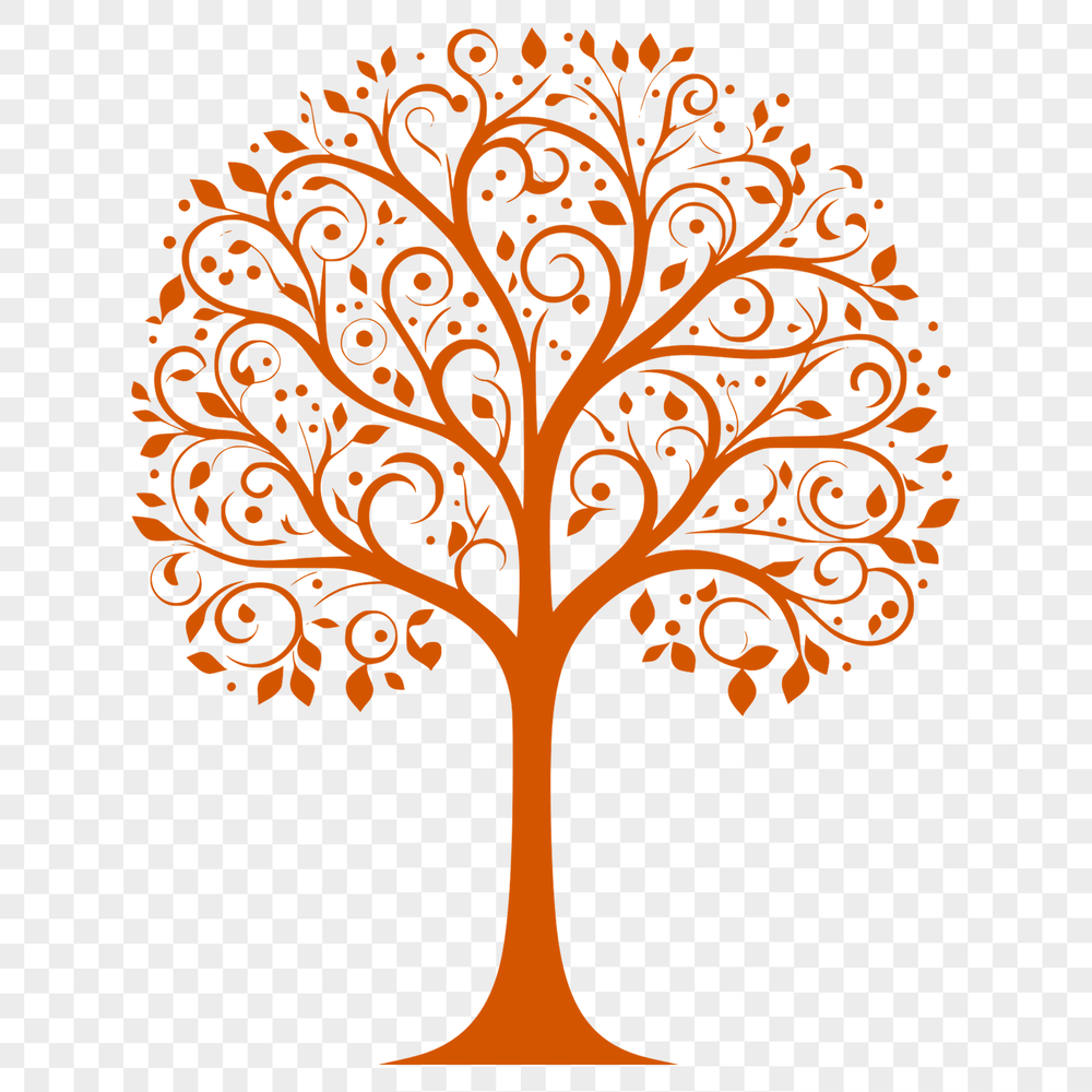 Detailed Tree Clip Art Design A detailed illustration of a single tree with branches and leaves.