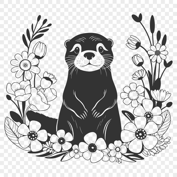 A cartoon otter illustration in a vector format.
