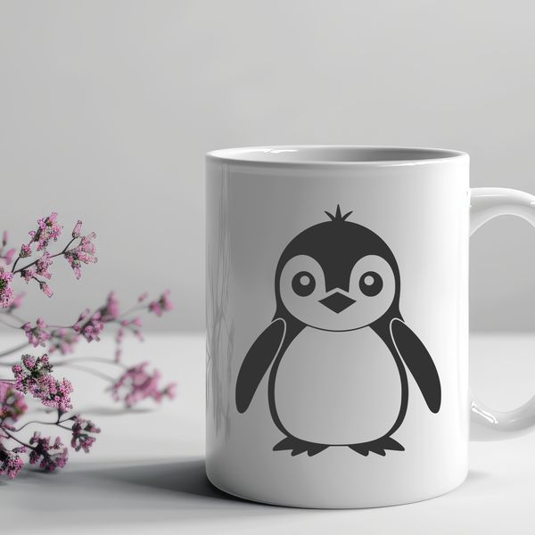 Cute Penguin Outline Illustration An illustration of a penguin in black outline, suitable for use as clip art or vector design.