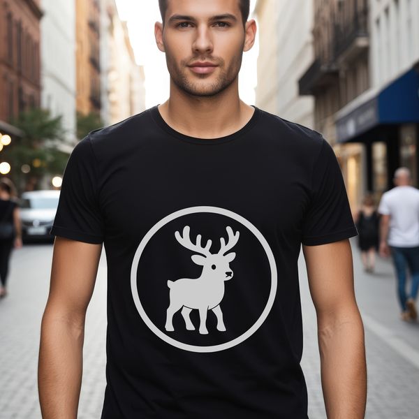 A vector illustration of a reindeer with a Christmas theme.