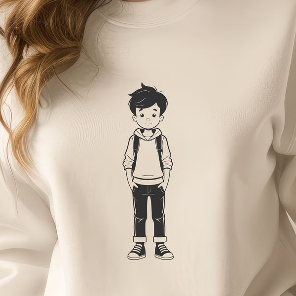 Simple SVG Illustration of a Boy Simple silhouette design of a child made using SVG format.