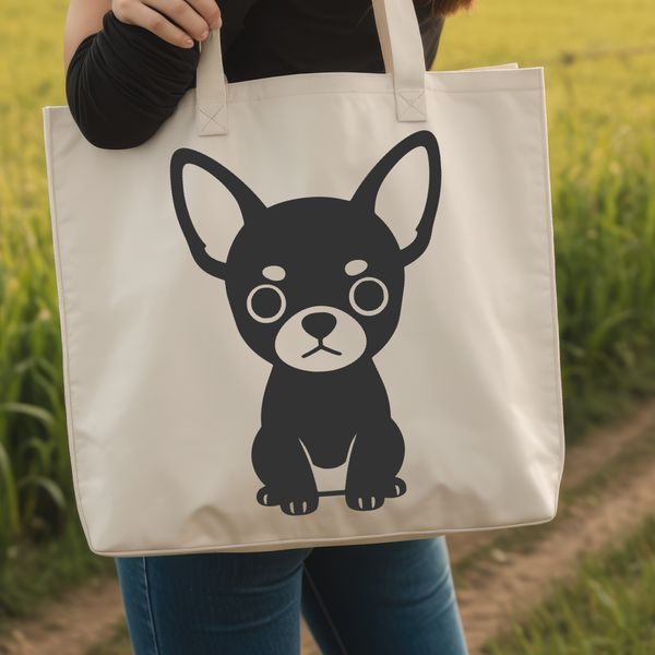 Small breed dog silhouette in vector format.