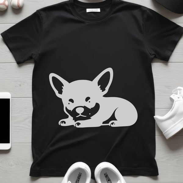 A small breed dog in profile view, suitable for vector art designs.