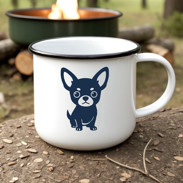 Silhouette of a Chihuahua designed for cutting machines like Cricut or laser cutters.