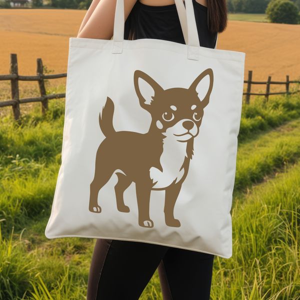 A digital silhouette of a Chihuahua, created as a free download for cutting machines like Cricut or laser cutters.