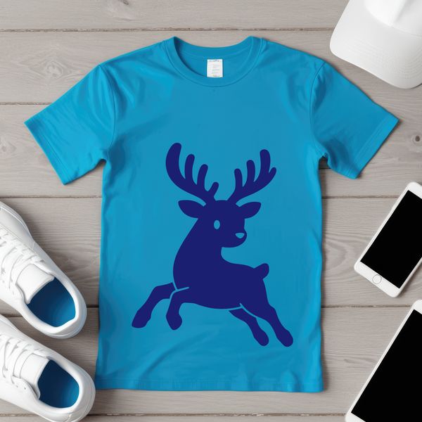 A stylized illustration of a reindeer with distinctive antlers, suitable for Christmas-themed designs and crafts.