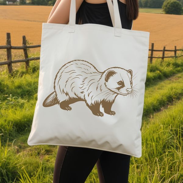 Cute Ferret SVG Cut File A detailed illustration of a ferret in vector format.