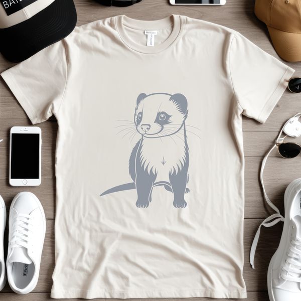 An SVG graphic featuring an accurate representation of a ferret in a simple design.