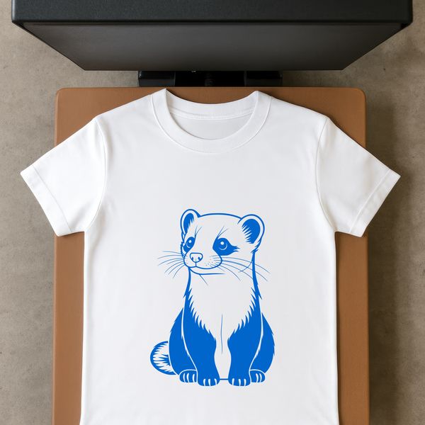 Cuteness on a Stick Vector Art A small, furry ferret sitting upright on its hind legs.