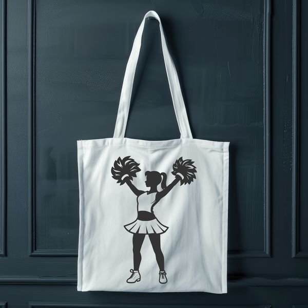 Cheerleader Silhouette in Sport Uniform A high school or college cheerleader posing with pom-poms in a sport uniform.