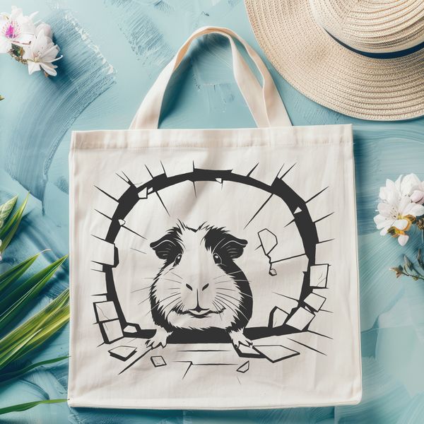 Whimsical Guinea Pet SVG Design A digital illustration of a guinea pig for graphic design and craft projects.