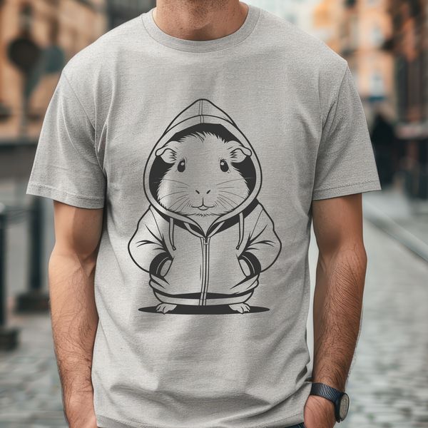 Cute Hoody Guinea Pig SVG Icon A cute guinea pig character wearing a hoody.