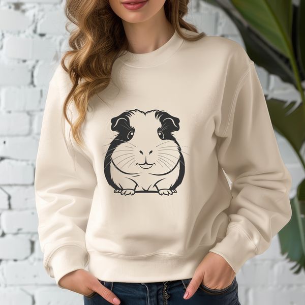 Illustrated guinea pig vector graphic for crafting and design projects.