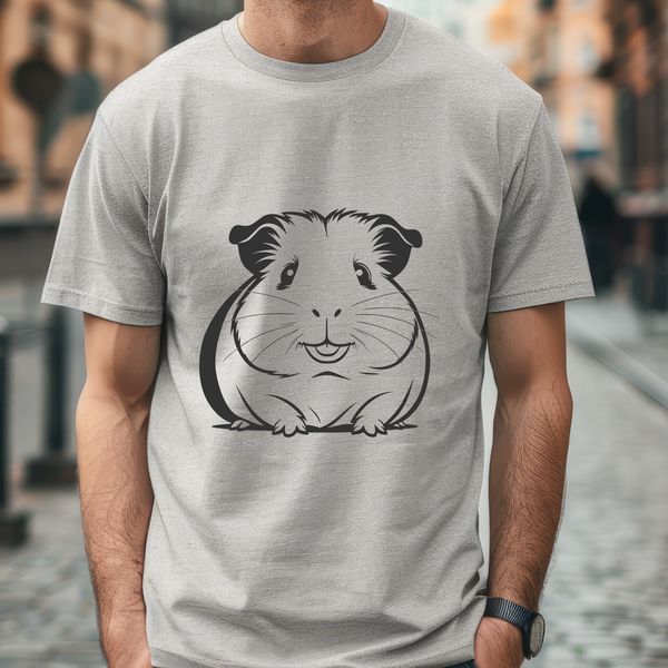 Cuddly Guinea Pig Clip Art A digital illustration of a guinea pig suitable for printing or cutting using a laser cutter or pyrography.