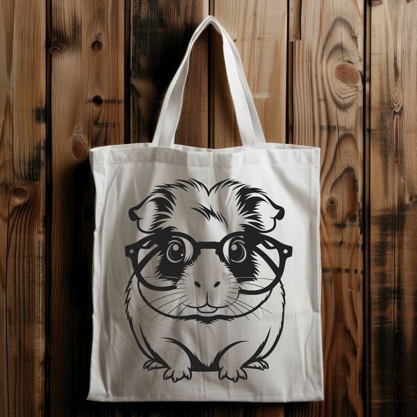Guinea Pig Wearing Cool Shades Clip Art A cute guinea pig wearing glasses, suitable for use in crafting and design projects.