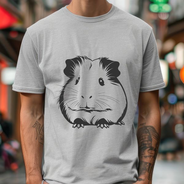 Free Guinea Pig SVG Illustration SVG illustration of a friendly guinea pig with a rounded body and long ears.