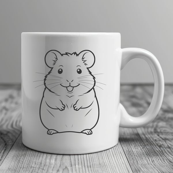 Furry Friends Illustration A digital illustration of a furry hamster with a cute expression.