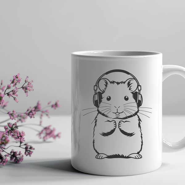 Small Animal SVG Design A small, furry animal with rounded ears and a long tail, commonly kept as a pet.