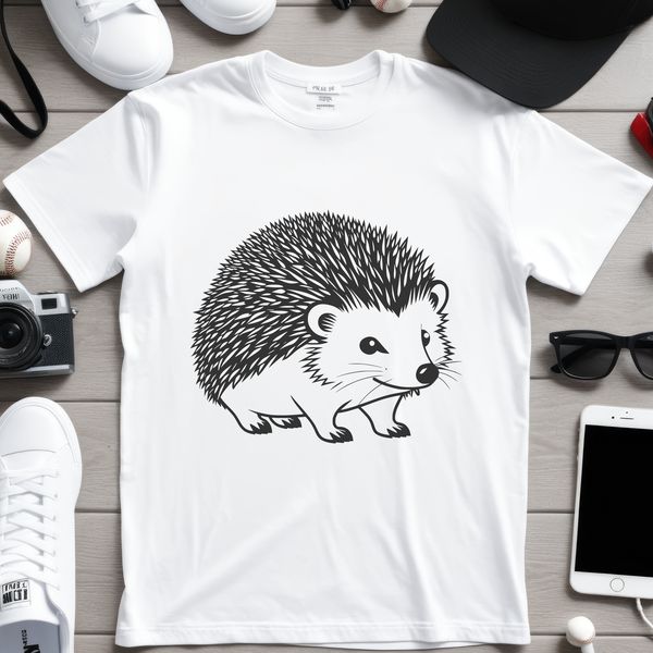 Hedgehog Graphic Template A digital illustration of a hedgehog.