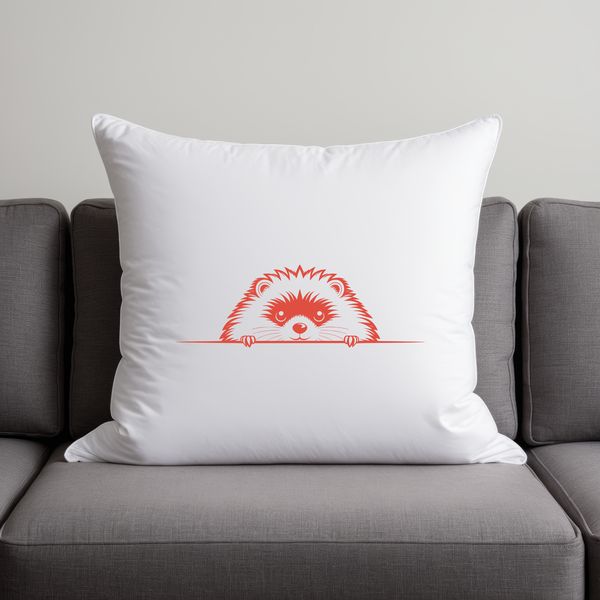 Cute Hedgehog Silhouette A small, spiny hedgehog peeking out from behind a leaf, designed as a vector graphic.