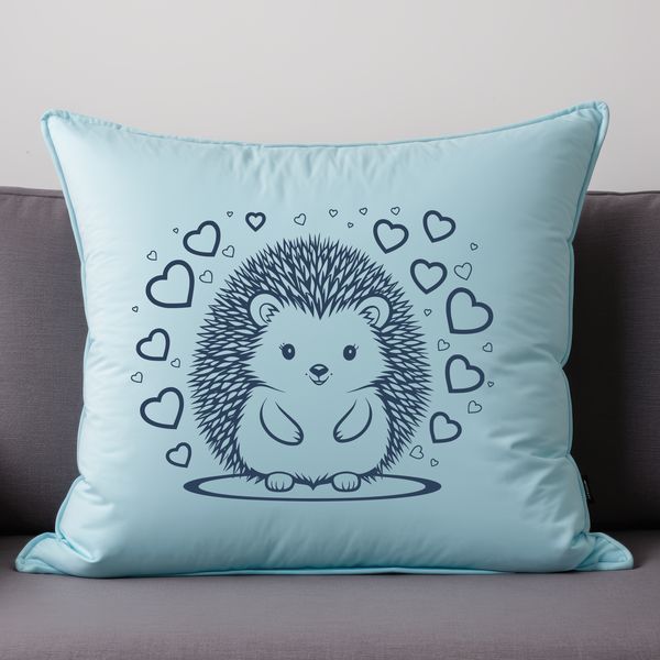 Adorable Hedgehog with Love Hearts An adorable hedgehog with love hearts surrounded its body, suitable for various uses.