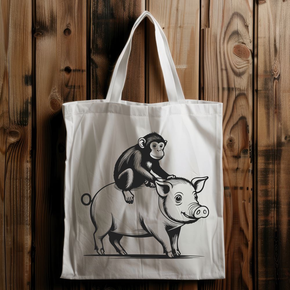 Vector Monkey Pig Character A cartoon monkey-pig character created as vector art.