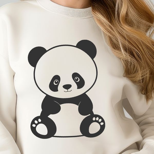 Beautiful Panda Bear Clip Art A simple illustration of a panda bear in vector format.