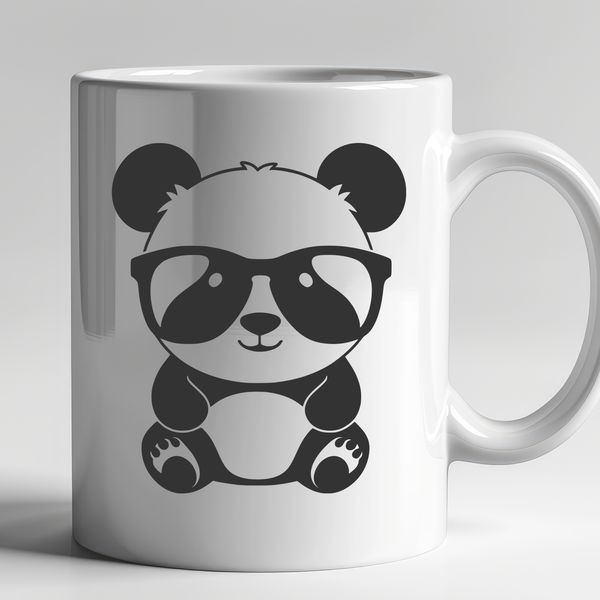 Stylish Panda Illustration A cute panda bear wearing trendy sunglasses in an illustrative style.