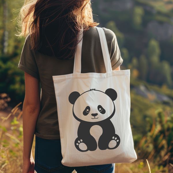 Colorful illustration of a wild animal, a panda, suitable for digital cutting machines.