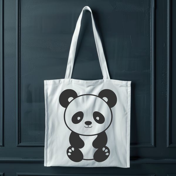 Simple Panda Bear Illustration A vector graphic image of a panda bear in a simple design style.
