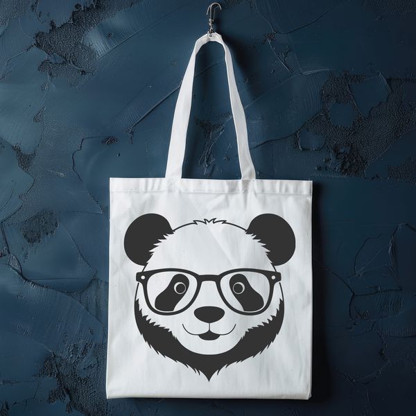 Cute Panda in Spectacles A stylized illustration of a panda wearing glasses, suitable for digital art projects.