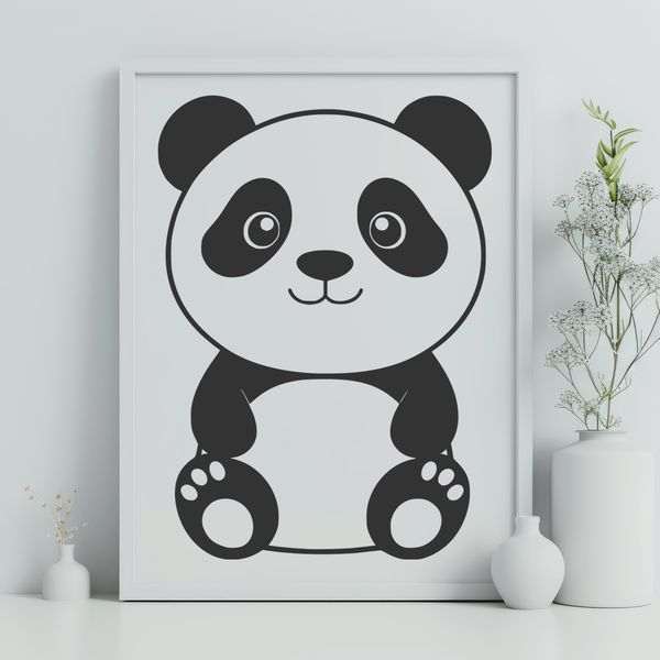 Beautiful Panda Clipart Design A detailed vector illustration of a panda in its natural habitat.