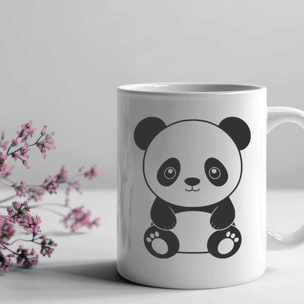 Adorable Giant Panda Illustration in Vector Format A stylized illustration of a giant panda bear in vector format.