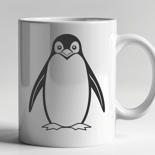 A digital rendering of a bird species, specifically a penguin, created using scalable graphics.