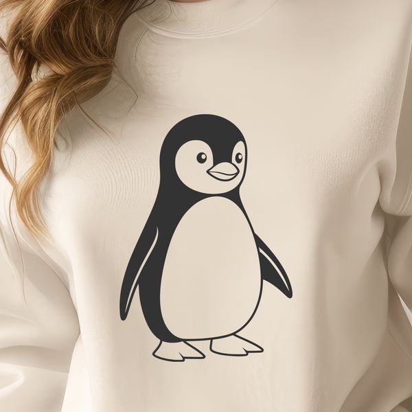 Detailed Penguin Illustration A detailed illustration of a penguin perched on ice, suitable for use in graphic design projects.