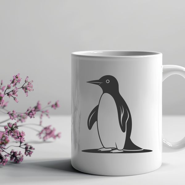 Whimsical Penguin SVG Graphic A stylized illustration of a penguin in a vector format, suitable for digital and print use.