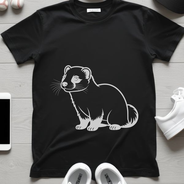 Ferret Silhouette Vector Design Vector illustration of a domesticated ferret
