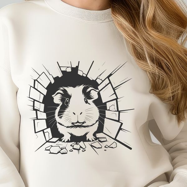Simple SVG Guinea Pig Design A cartoon Guinea Pig, illustrated in a simple style, suitable for use as clip art.