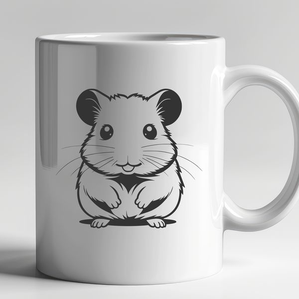 Playful Hamster Illustration A digital illustration of a cute hamster in a playful pose, suitable for use as a vector graphic.