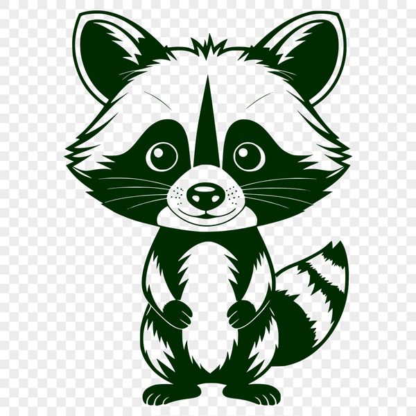 Simple Raccoon SVG Clip Art Design A simple illustration of a raccoon designed as vector art.