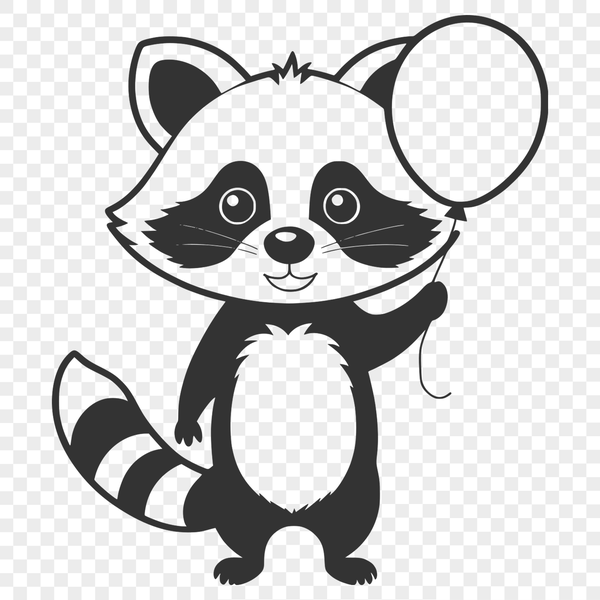 Cute Raccoon Clip Art for Crafting Raccoon clip art in vector format for digital designs and crafts.