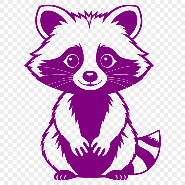An SVG graphic representation of a raccoon for graphic design and craft projects.