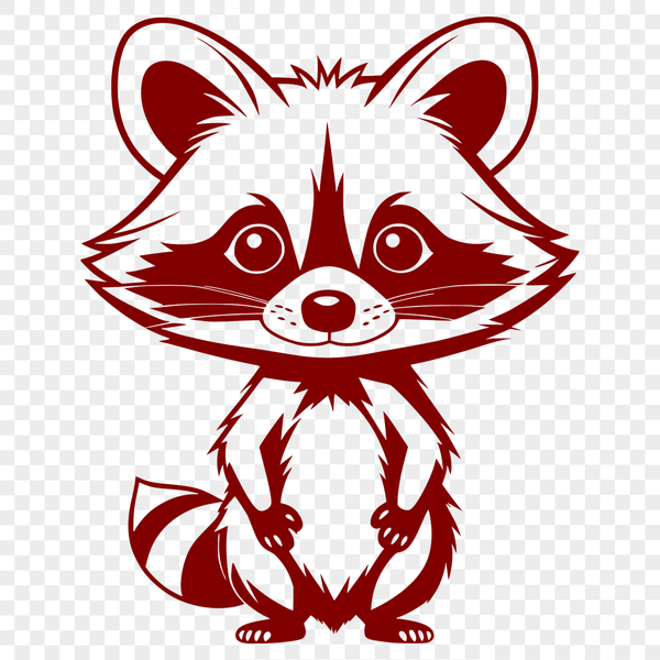 Free Raccoon Clip Art SVG File A raccoon designed as a scalable vector graphic (SVG) file, suitable for various applications and editing software.