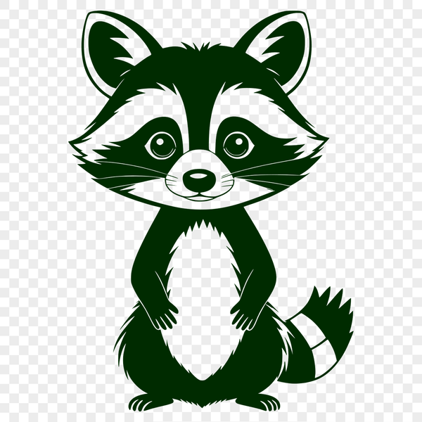 Raccoon Silhouette Vector Art A free vector illustration of a raccoon in high detail, ideal for printing or cutting out.